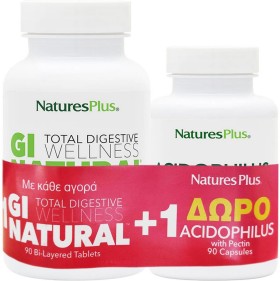 Natures Plus Set GI Natural 90 tabs &  ΔΩΡΟ Acidop …