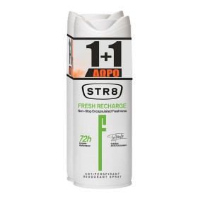 STR8 Deo Spray Fresh Recharge 150ml 1+1 Δώρο