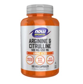 Now Foods Arginine & Citrulline 500/250mg 120 Vege …