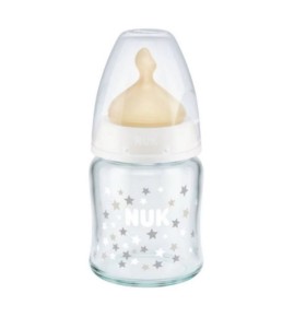 Nuk First Choice+ Glass Baby Bottle With Latex Nipple M ...