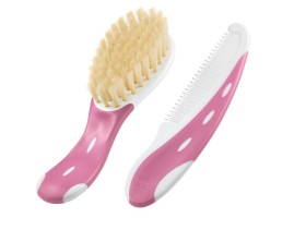 Nuk Natural Bristle Comb Brush Set Pink 2pcs