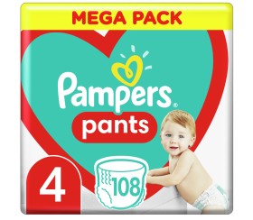 Pampers Pants No.4 (9-15 Kg) 108 Diapers Vrakaki