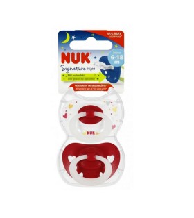 Nuk Signature Night Πιπίλα Σιλικόνης Νυκτός που Λά …
