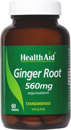 Health Aid Ginger Root 560mg Equivalent 60tabs