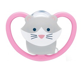 Nuk Space Silicone Pacifier with Case Pink Cat 0-6m 1 ...