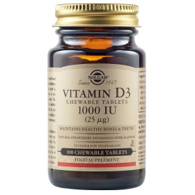 Solgar Vitamin D3 1000iu Μασώμενα Δισκία 100tabs