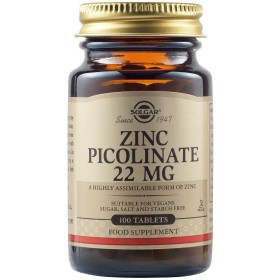 SOLGAR ZINC PICOLINATE 22MG 100TAB