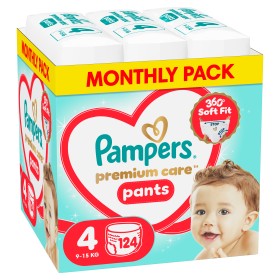 Pampers Premium Care Pants Monthly Pack No.4 (9kg- &hellip;