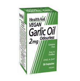 HEALTH AID GARLIC OIL 2MG ODOURLESS VEGETARIAN CAP …