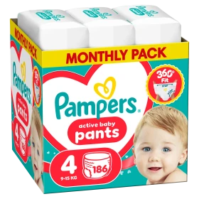 Pampers Active Baby Pants No.4 (9-15kg) 186 Πάνες