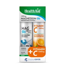Health Aid Set Magnesium 300mg + Vit.B6 20 αναβρ.δ …