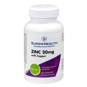Super Health Zinc 20mg With Copper 60caps