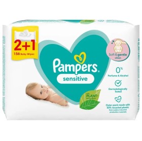 Pampers Sensitive Μωρομάντηλα 2+1 Δώρο 156τμχ