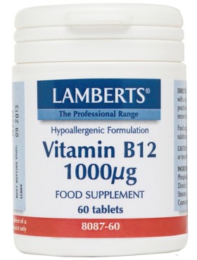Lamberts B12 1000Mcg 60Tabs (Methylcobalamin)
