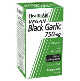Health Aid Vegan Black Garlic 750mg 30Caps