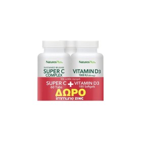 Natures Plus Set Super C 60tabs & Vitamin D3 180so …