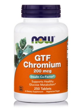 Now Foods GTF Chromium 200mcg Yeast Free 250tabs