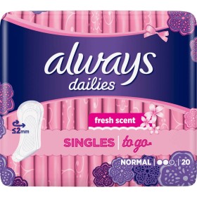 Always Napkins Normal Fresh Singles to go 20sqm…