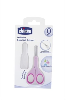 CHICCO SAFETY SCISSORS (PINK) WITH CASE 0m +