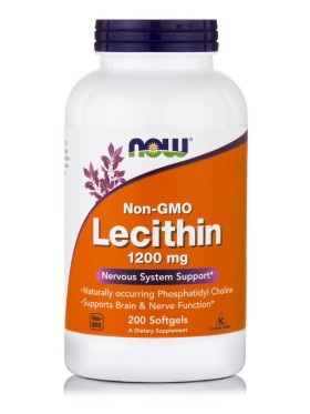 Now Foods Lecithin 1200mg (NON-GMO) 200 softgels