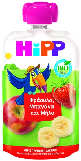 Hipp Hippis Φράουλα, Μπανάνα & Μήλο 100gr