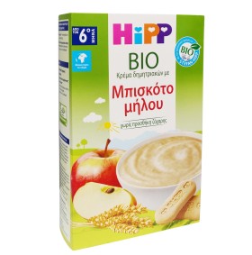 Hipp Bio Κρέμα Δημητριακών με Μπισκότο Μήλου από τ …