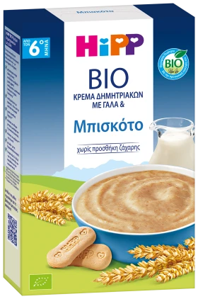 Hipp Bio Βρεφική Κρέμα Δημητριακών με Γάλα και Μπι …