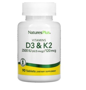 Nature's Plus Vitamins D3 & K2 90tabs