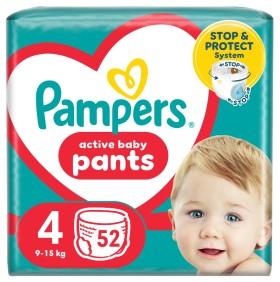 Pampers Active Baby Pants No.4 (9-15kg) 52 Πάνες Β …