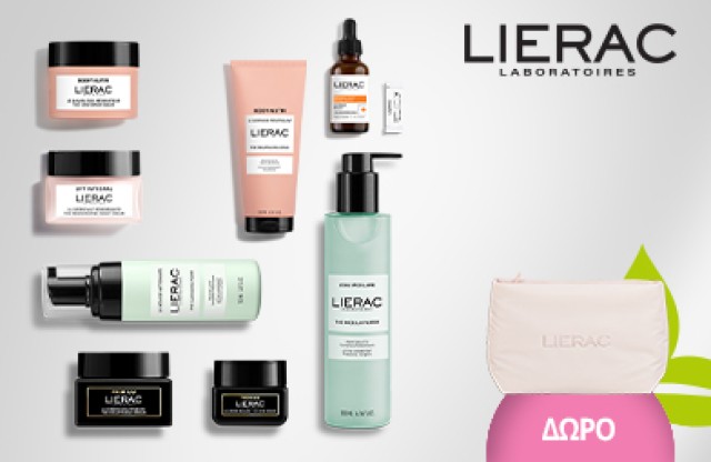 Mε αγορές προϊόντων LIERAC αξίας 49 ευρώ και άνω,  ΔΩΡΟ το Lierac Roz Νεσεσέρ! * Ισχύει ένα δώρο ανά παραγγελία και έως εξαντλήσεως των αποθεμάτων δώρων