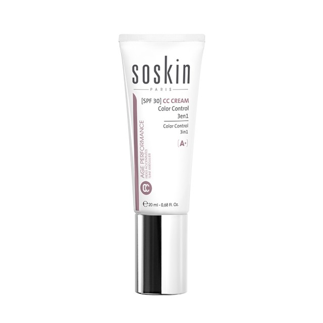 Soskin CC Cream Color Control 3 in 1 02 Gold skin SPF30 20ml