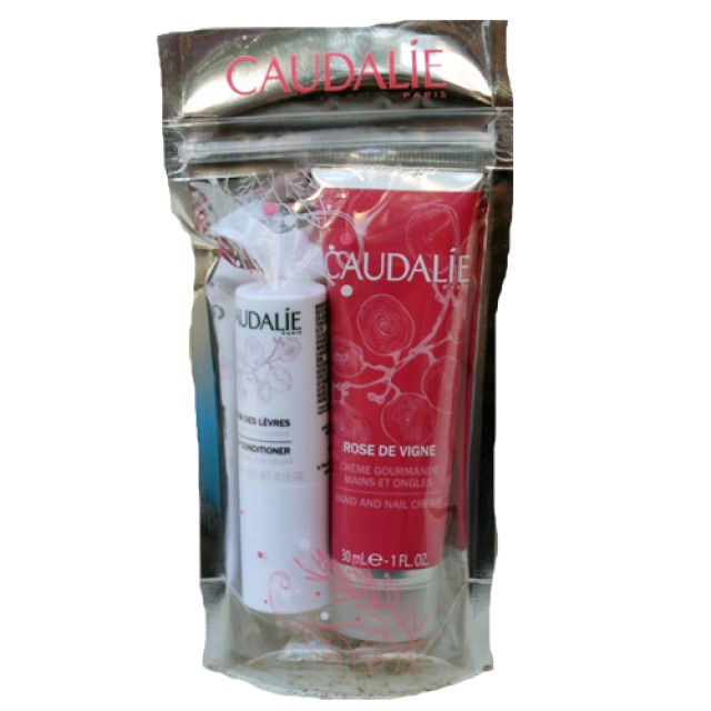 CAUDALIE  PROMO PACK Creme Gourmande Mains & Ongles Rose de Vignes (30ml) & Soin des Lèvres (4,5gr)