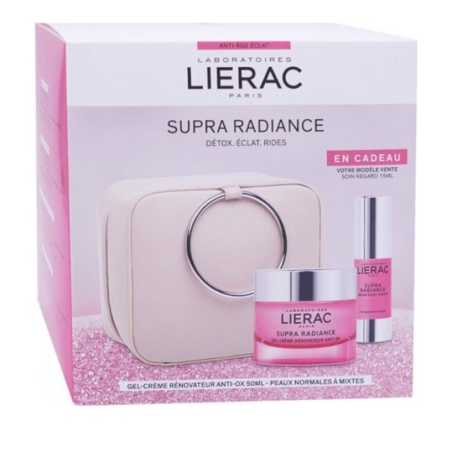 Lierac Set Supra Radiance Gel Creme Renovateur Anti-Ox 50ml + Δώρο Supra Radiance Serum Eclat Recard 15ml & Τσαντάκι 1τμχ