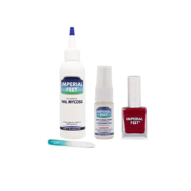 Imperial Feet Set Nail Mycosis Gel Μυκητίασης Νυχιών 75ml + Anti Fungal Αντιμυκητιασικό Spray για Υποδήματα και Κάλτσες 10ml + Fungal Nails Polish Κόκκινο Βερνίκι Μυκητιασικών Νυχιών 13ml + Δώρο Γυάλινη Λίμα 1τμχ