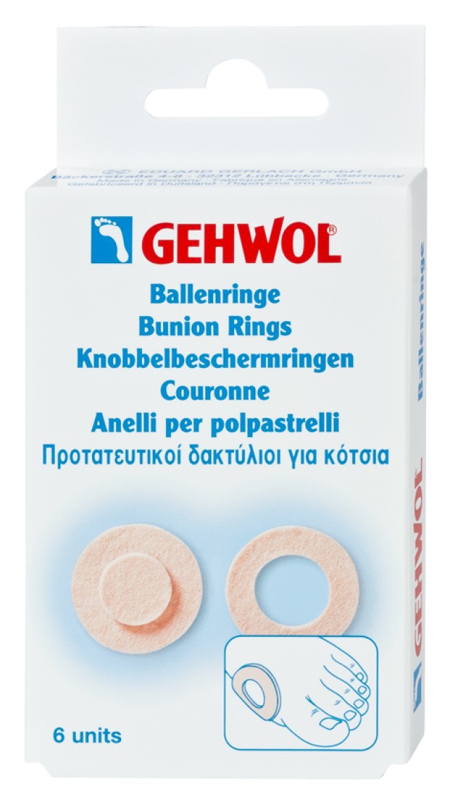 Gehwol Bunion Ring Round - Στρογγυλοί Προστατευτικοί Δακτύλιοι για τα Κότσια 6τεμ