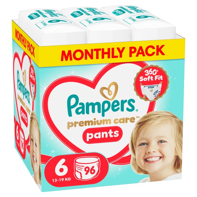 Pampers Premium Care Pants Μέγεθος 6 (13-19Kg) 96 Πάνες-Βρακάκι