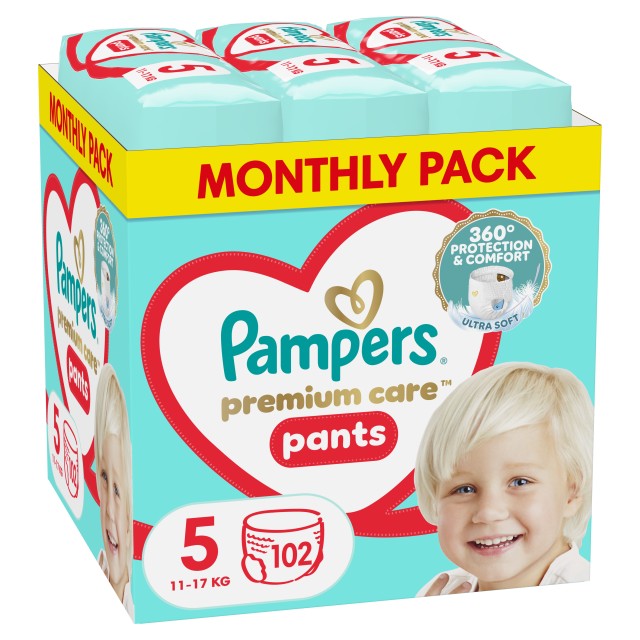 Pampers Premium Care Pants Μέγεθος 5 (11kg-17kg)  102 Πάνες-Βρακάκι
