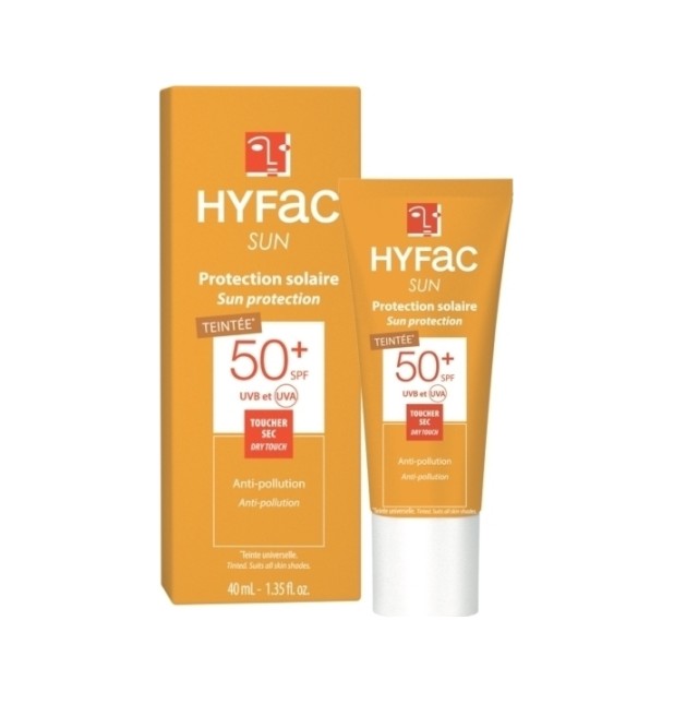 Hyfac Sun Protection Spf50+ Teintee Dry Touch Anti-Pollution 40ml