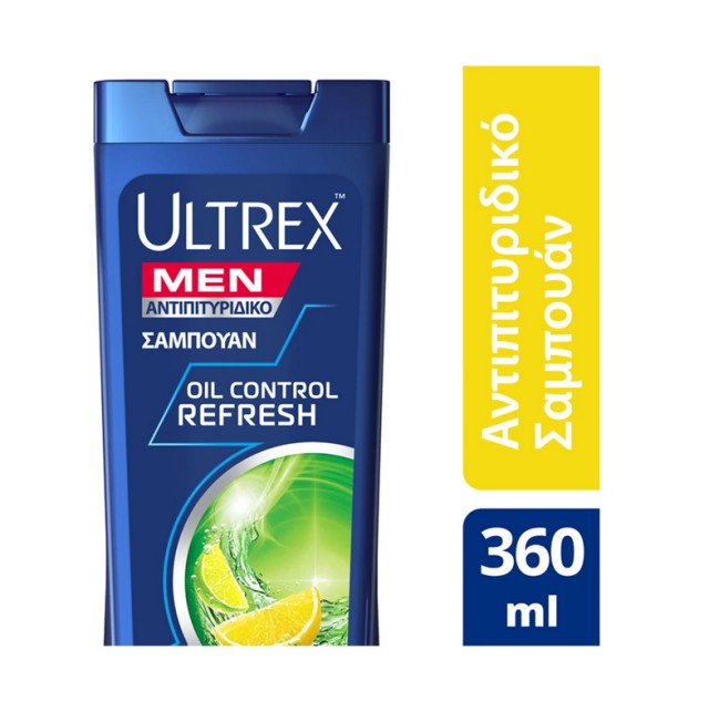 Ultrex Men Αντιπιτυριτιδικό Σαμπουάν για Λιπαρά Μαλλιά & Λιπαρή Επιδερμίδα Oil Control Refresh με Εκχύλισμα Λεμονιού 360ml