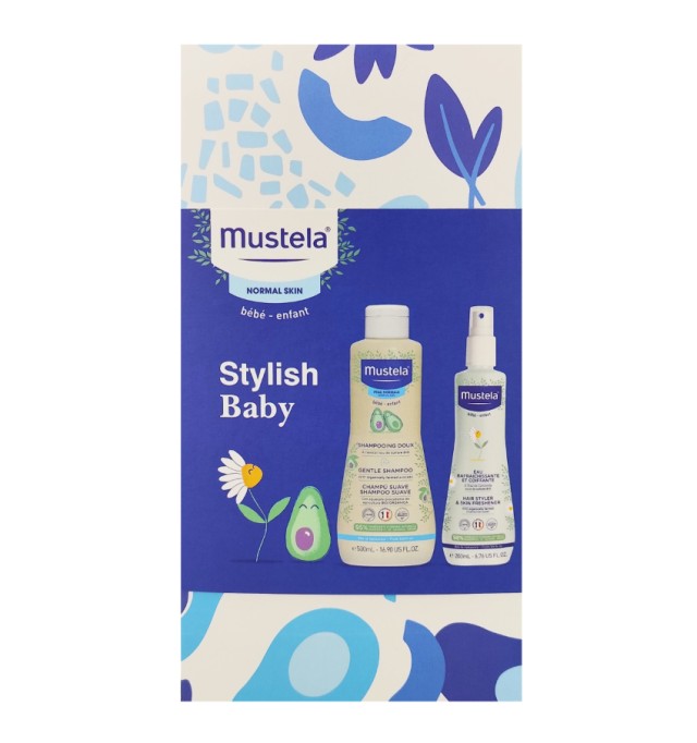 Mustela Set Bebe Gentle Shampoo 500ml + Mustela Bebe Hair Styler & Skin Freshener 200ml