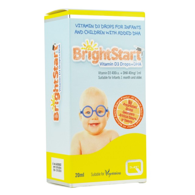 QUEST Quest BrightStart Vitamin D3 Drops & DHA, 20ml