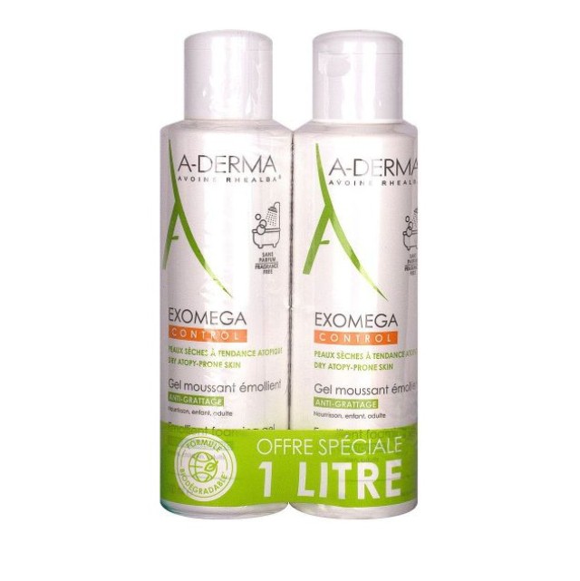 ADERMA EXOMEGA GEL MOUSSANT 2 X 500ML