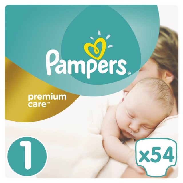 Pampers Premium Care Πάνες Μέγεθος 1 Newborn 2-5 κg 54 Πάνες