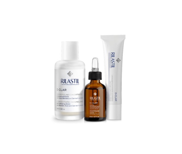 Rilastil D-Clar Set Concentrated Micropeeling 30ml & Concentrate Drops 30ml & Depigmenting Cream 40ml