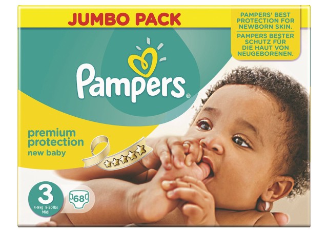 PAMPERS JUMBO PACK NEW BABY Midi No3 (4-9kg) 68τμχ