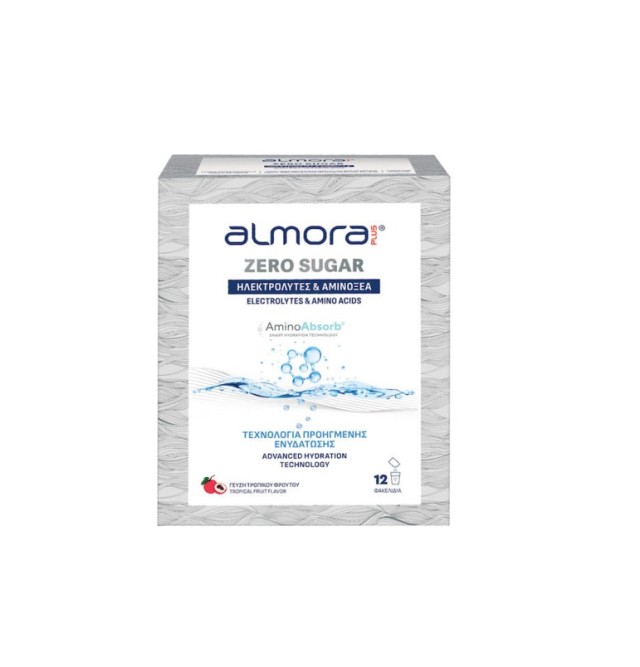 Almora Zero Sugar Amino Absorb Ηλεκτρολύτες με Αμινοξέα για Προηγμένη Ενυδάτωση Χωρίς Ζάχαρη 12 φακελίσκοι
