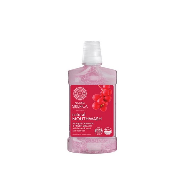 Natura Siberica Natural Mouthwash Cranberry Plaque Control & Fresh Breath Στοματικό Διάλυμα κατά της Πλάκας και της Κακοσμίας 520ml