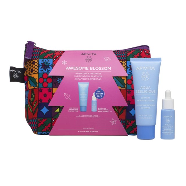 Apivita Set Awesome Blossom Aqua Beelicious Κρέμα Ενυδάτωσης Πλούσιας Υφής 40ml & ΔΩΡΟ Booster Αναζωογόνησης & Ενυδάτωσης 10ml