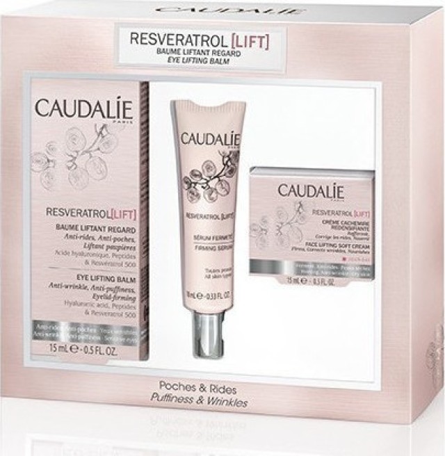 CAUDALIE PROMO PACK RESVERATROL LIFT Baume Liftant Regard 15ml + ΔΩΡΟ RESVERATROL Serum Fermete 10ml + ΔΩΡΟ RESVERATROL Creme Cachemire Redensifiante 15ml