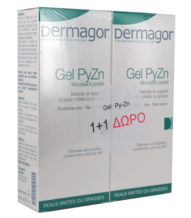 Inpa Dermagor Gel Py Zn Καθαριστικό Κατά της Κακοσμίας για την Υγιεινή Ολόκληρου του Σώματος & του Προσώπου (1+1 ΔΩΡΟ), 2 x 200 ml